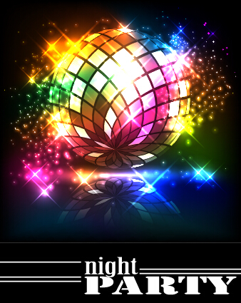 party night neon disco background 
