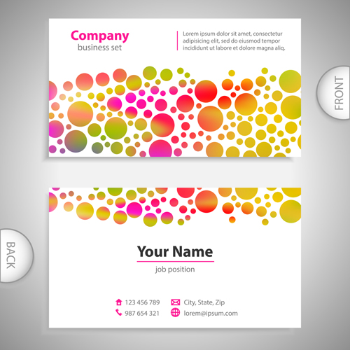 Excellent business cards front back template vector 10
