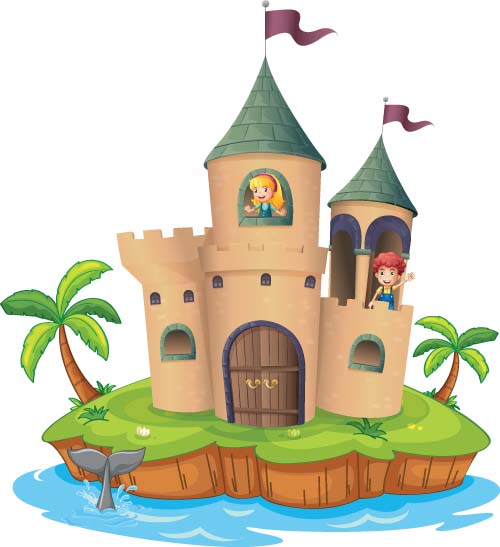 Fantasy fairy tale world cartoon vector 05