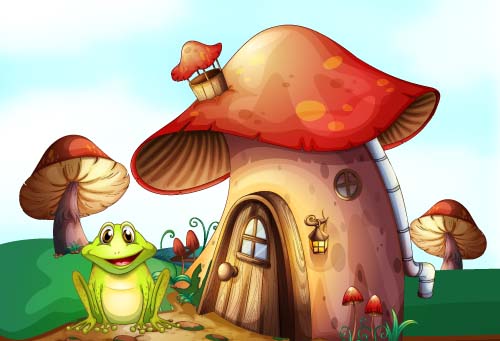 Fantasy fairy tale world cartoon vector 07
