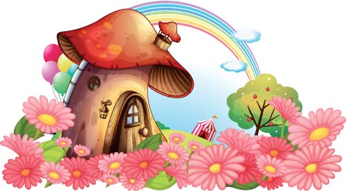 Fantasy fairy tale world cartoon vector 08