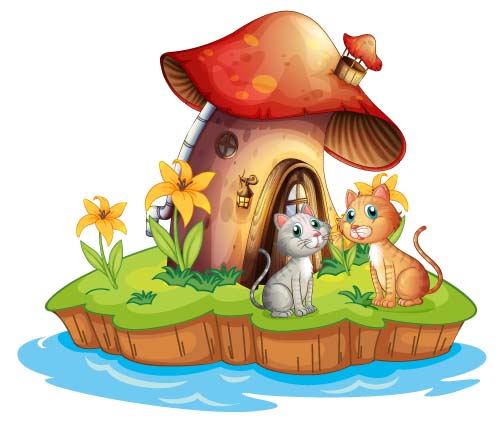 Fantasy fairy tale world cartoon vector 09