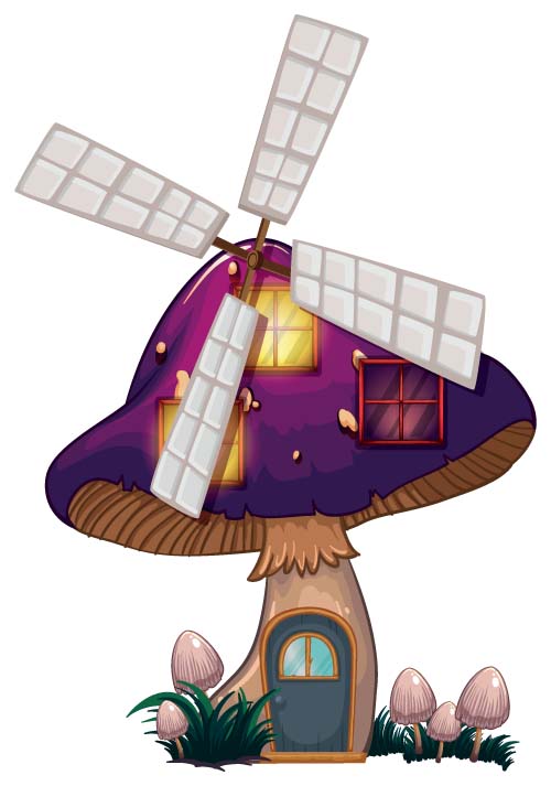 Fantasy fairy tale world cartoon vector 14