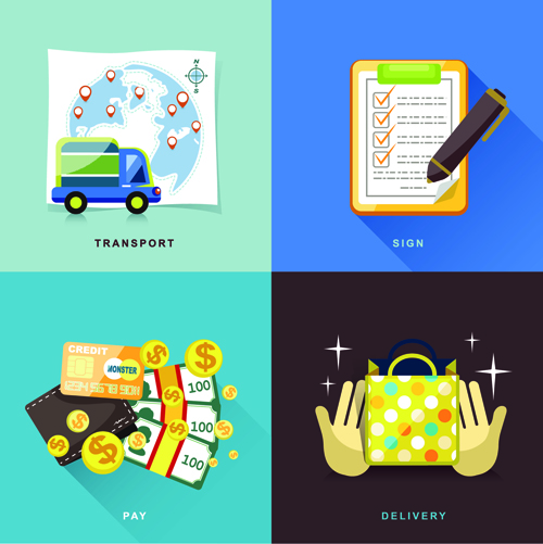 Flat infographics icons creative vector 04