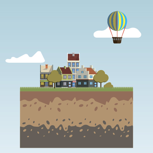 Flat urban landscape and building vector 11