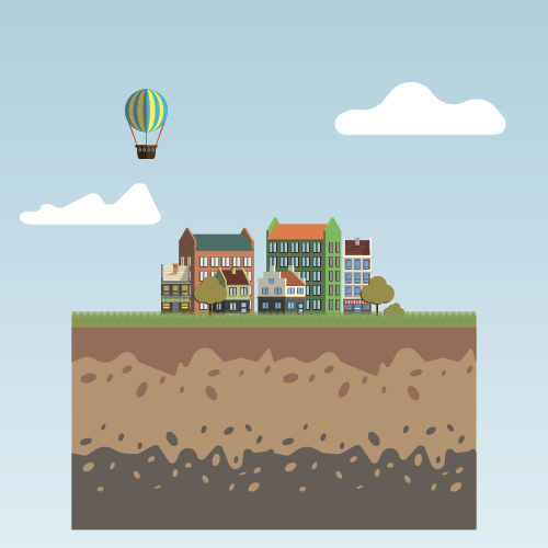 Flat urban landscape and building vector 12