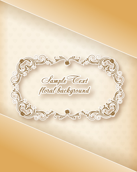 Floral Frames vector backgrounds set 02