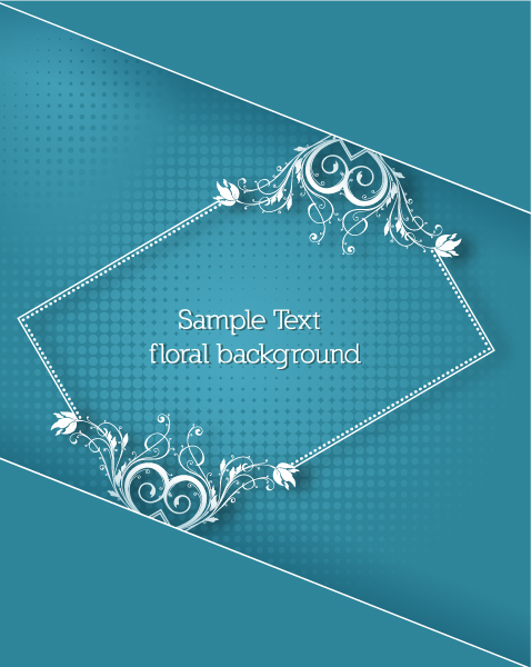 Floral Frames vector backgrounds set 03