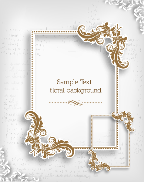 Floral Frames vector backgrounds set 05