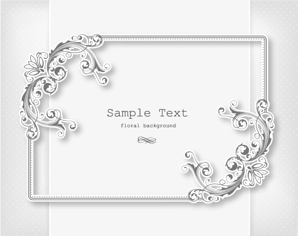 Floral Frames vector backgrounds set 07