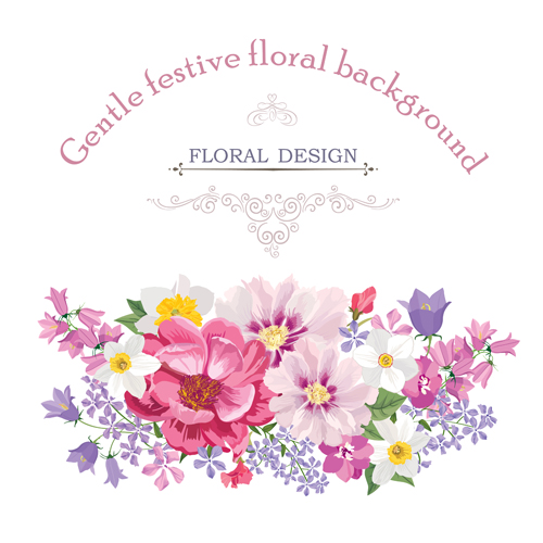 Gentle flower background vector 03 Gentle flower background vector 03