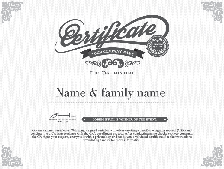 template gray diploma certificate 