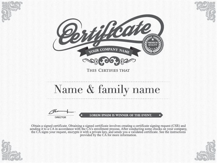 Gray style certificate and diploma template vector 03