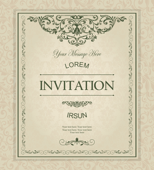 invitation cards invitation green floral cards 