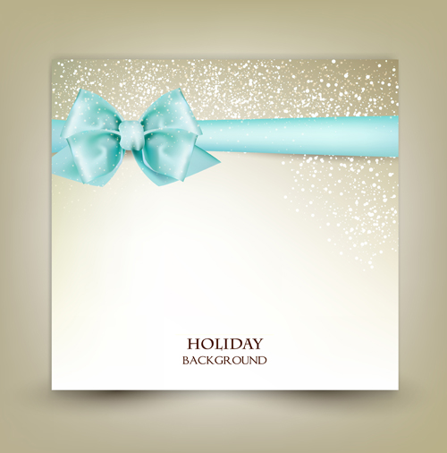 Halation holiday card with bow background vector