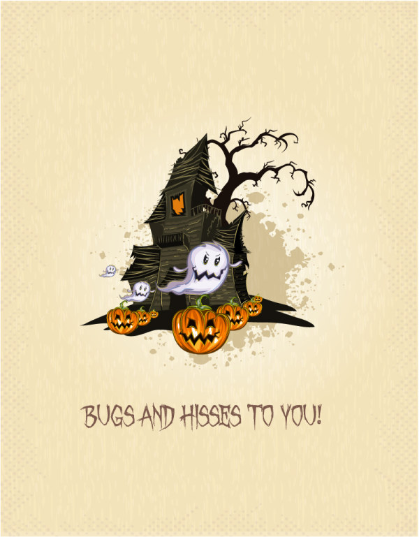 Halloween cartoon castle background vector