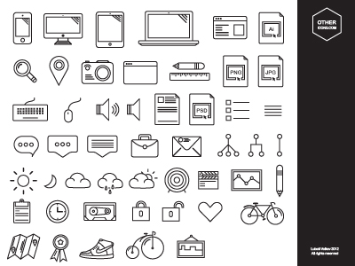 Hand drawn cute icons vector