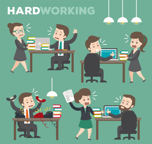 Hardworking businessman design vector