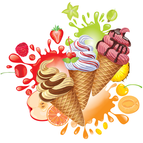 Different colored Ice cream vector 01