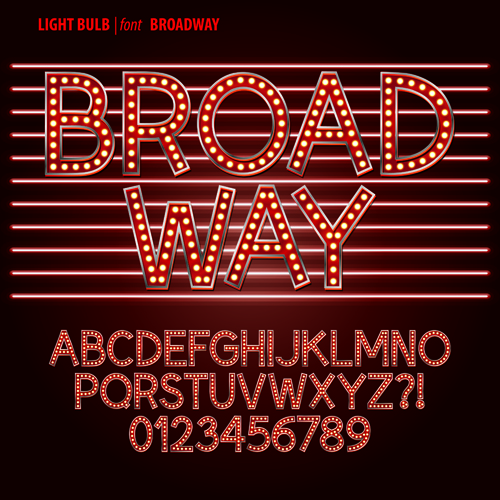 Light bulb font vector material