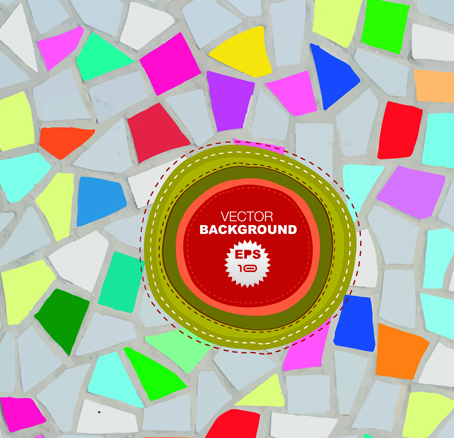 Elements of Abstract mosaics background vector 07