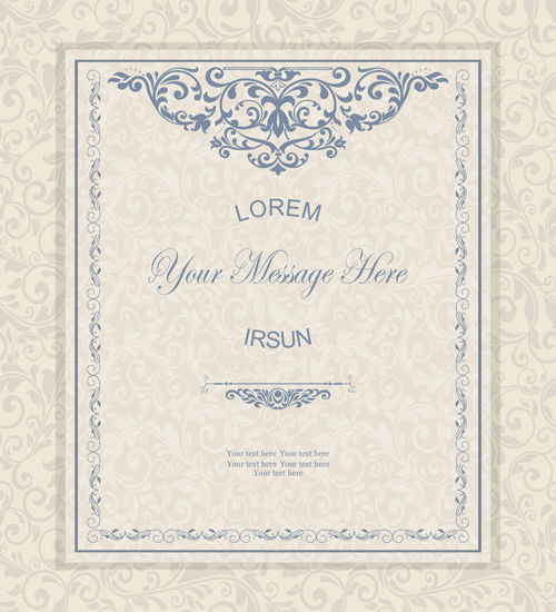 Ornate gray floral with background vector