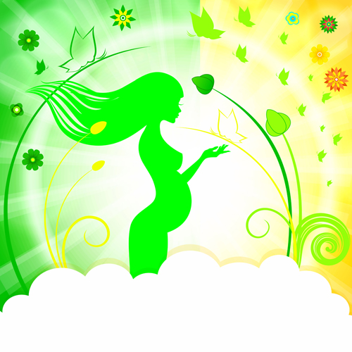 Pregnant woman with elegant background 02