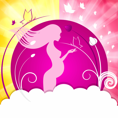 Pregnant woman with elegant background 03