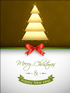 Red bow christmas greeting card set 02