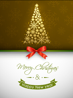 Red bow christmas greeting card set 08