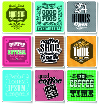 vector Retro font labels label illustration food label food 