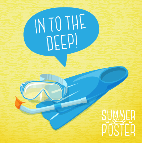 summer Retro font poster advertising 
