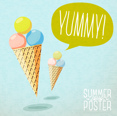 mer advertising poster vector set 04 Retro summer advertising poster vector set 04