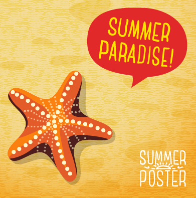 summer Retro font poster advertising 