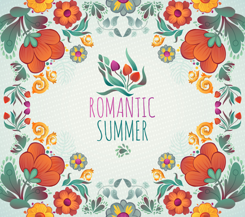 summer romantic floral cards 