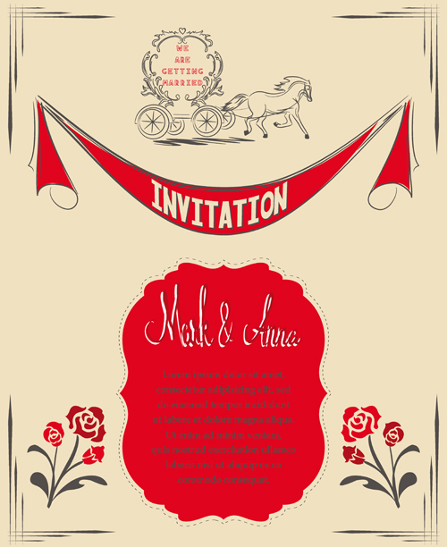 wedding romantic invitation cards invitation hand drawn 