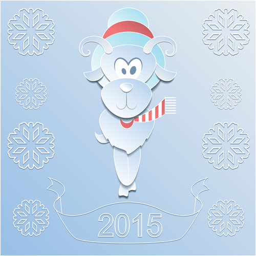 snowflake sheep paper background 2015 