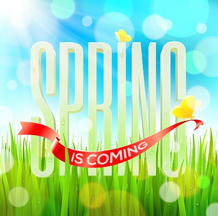 Shiny spring elements vector background set 05
