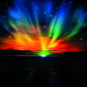 Beautiful Sunset background vector graphics 01