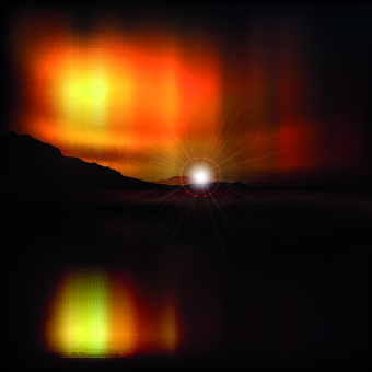 Beautiful Sunset background vector graphics 02