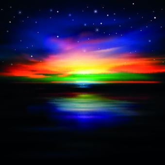Beautiful Sunset background vector graphics 05
