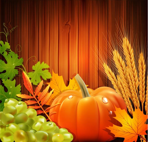 Thanksgiving day harvest background vector 01