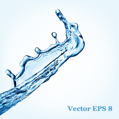 Transparent water splash effect vector background 18