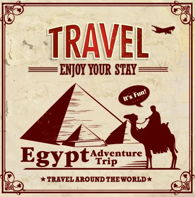 Vintage style Travel poster design vector 04