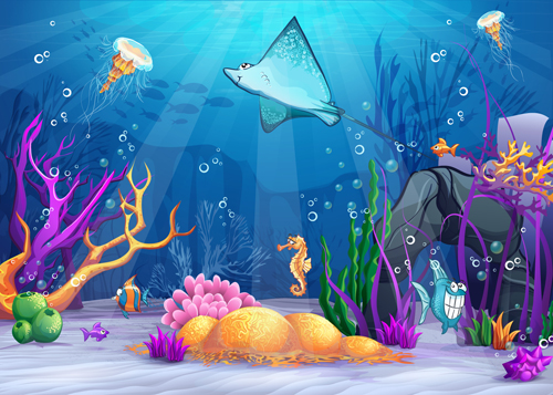 world underwater cartoon 
