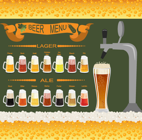 or beer menu creative design graphic 02 Vector beer menu creative design graphic 02
