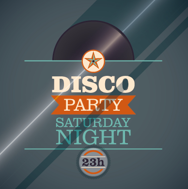 vintage poster party disco design 
