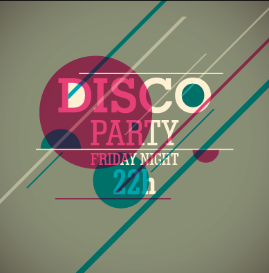 sco party poster flyer design vector 03 Vintage disco party poster flyer design vector 03
