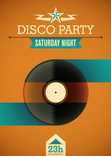 vintage poster party flyer disco 