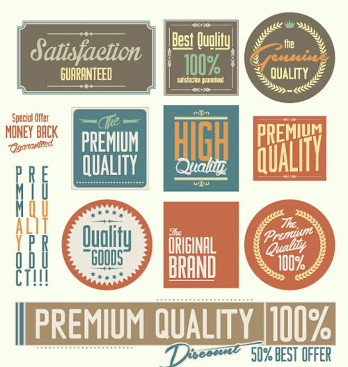 vintage stickers sticker quality premium labels label banner 